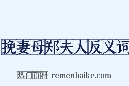 挽妻母郑夫人反义词是什么意思的图片
